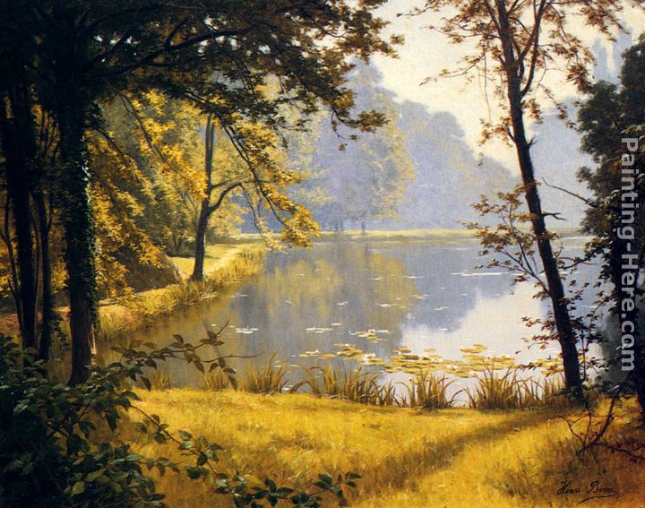 A Lily Pond painting - Henri Biva A Lily Pond art painting